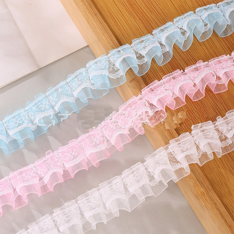 

20MM 40 Yards Double Fold Snow Yarn Wavy Edge Ribbon Hair Bows Lace DIY Crafts Handmade Accessories Material Doll Skirt Clothing