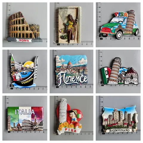Italy Souvenir Fridge Magnet Roma Pisa Venezia Florence Pompeii San Gimignano Landmark Travel Magnets