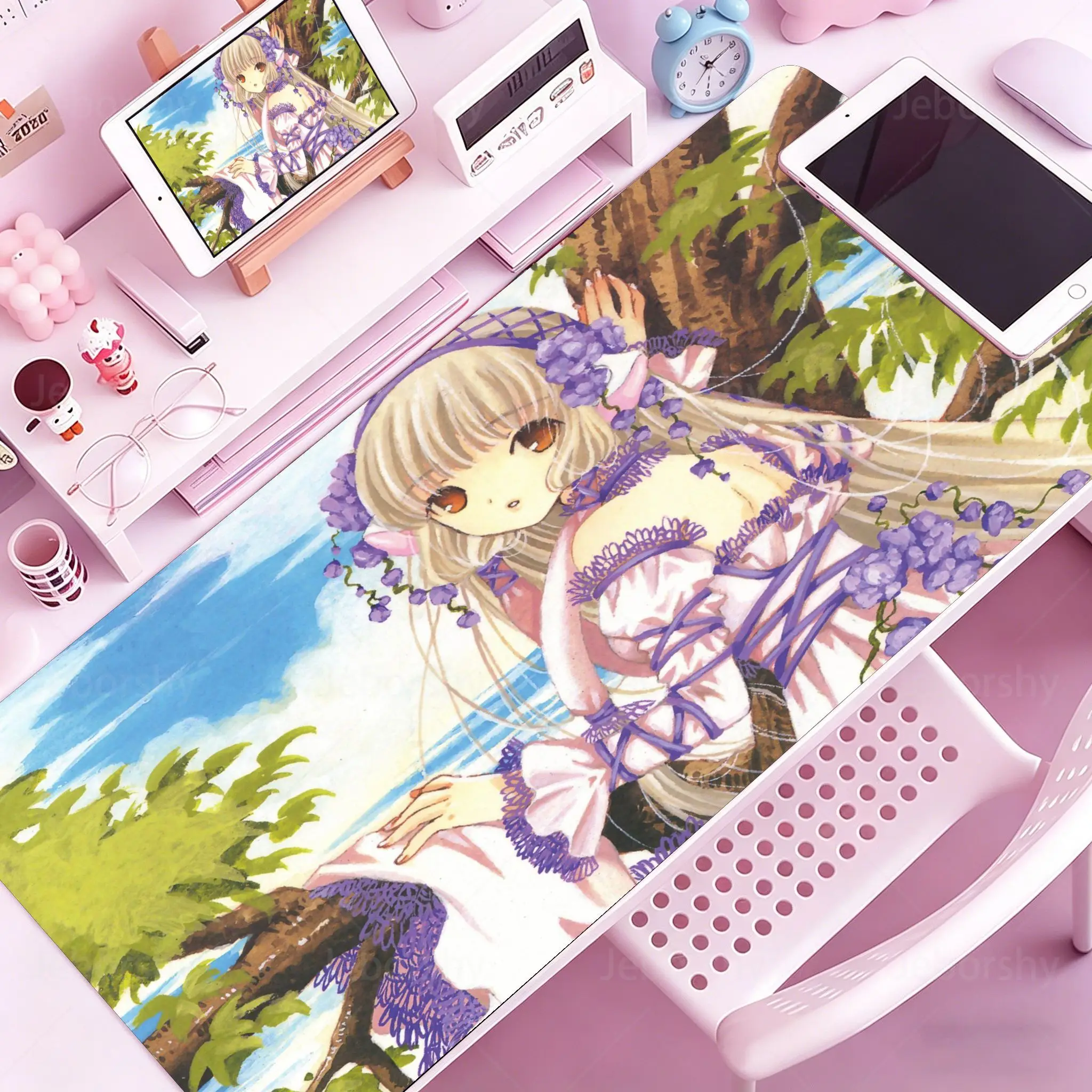 Anime C-Chobits Cute Chii Mouse Pad Non-slip Rubber Gamer Balance Computer Mat Decoracion Deskmat Laptop Office Large
