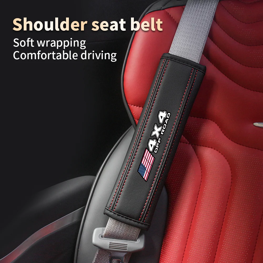 4x4 Off Road Tri Colors Car Seat Belt Shoulder Cover Protect Pads For Jeep Grand Cherokee Wrangler JK Gladiator Compass Patriot
