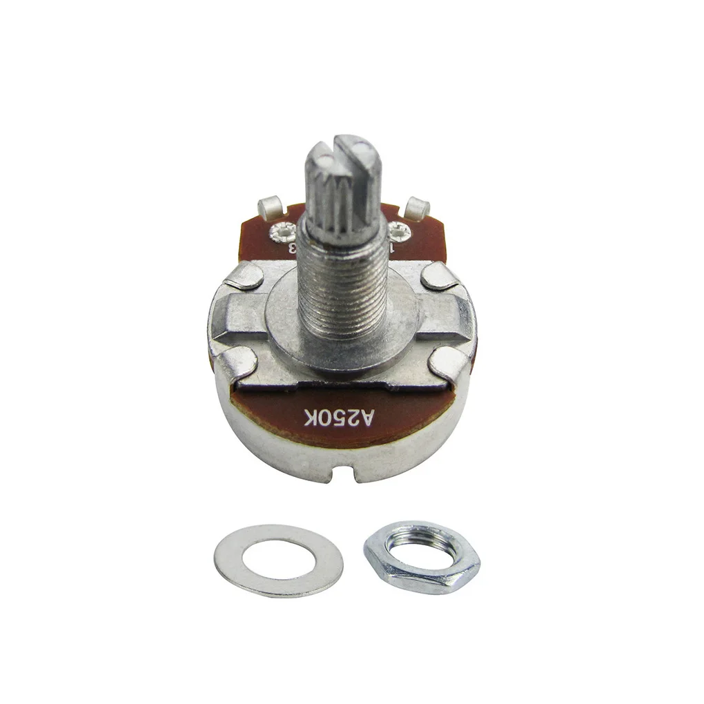 FLEOR 4PCS Guitar Potentiometers Volume Tone 18-spline Pots A250K/ B250K/ A500K/ B500K Long / Short Shaft Choose Guitar Parts