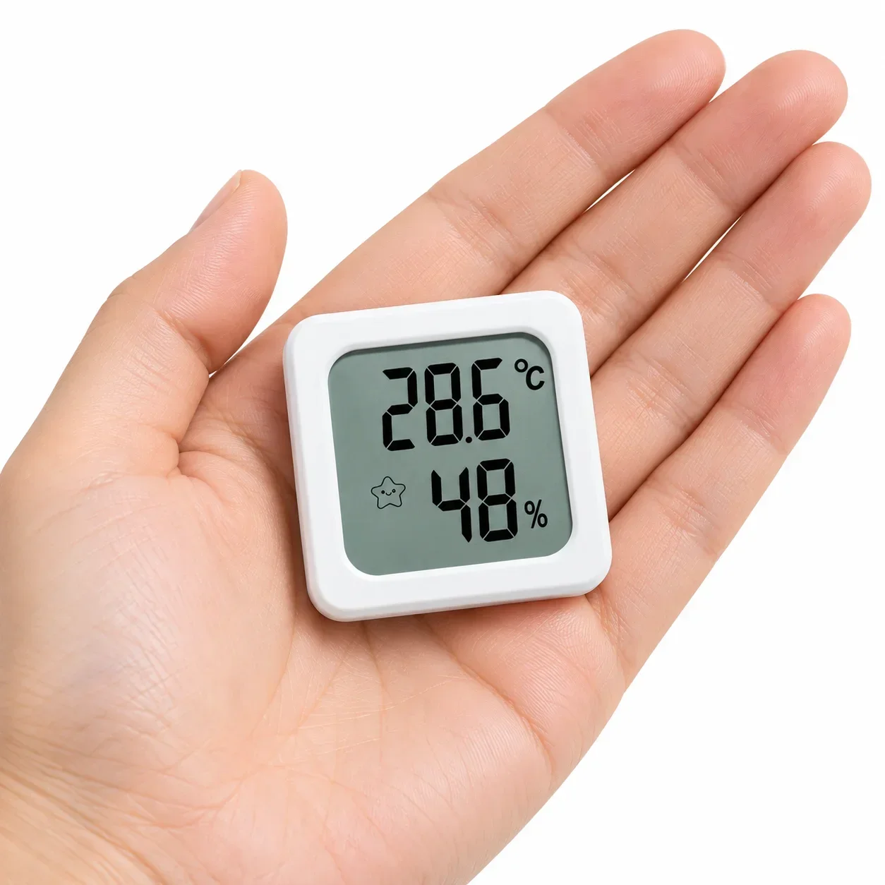 Digital Thermo Hygrometer Temperature Humidity Meter Indoor Room Monitor LCD Display Mini Humidity Gauge for Home Bedroom Greenh