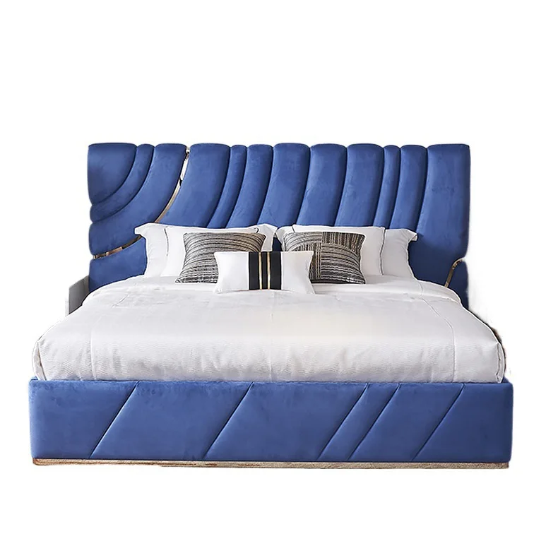 

Italian style, light luxury, double bed, matte cloth, master bedroom, modern, simple