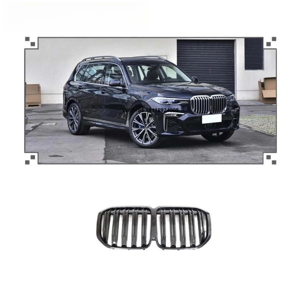

Car Front Bumper Grill Kidyney Grille Carbon Fiber Twin Slat for X7 G07 2023-2024