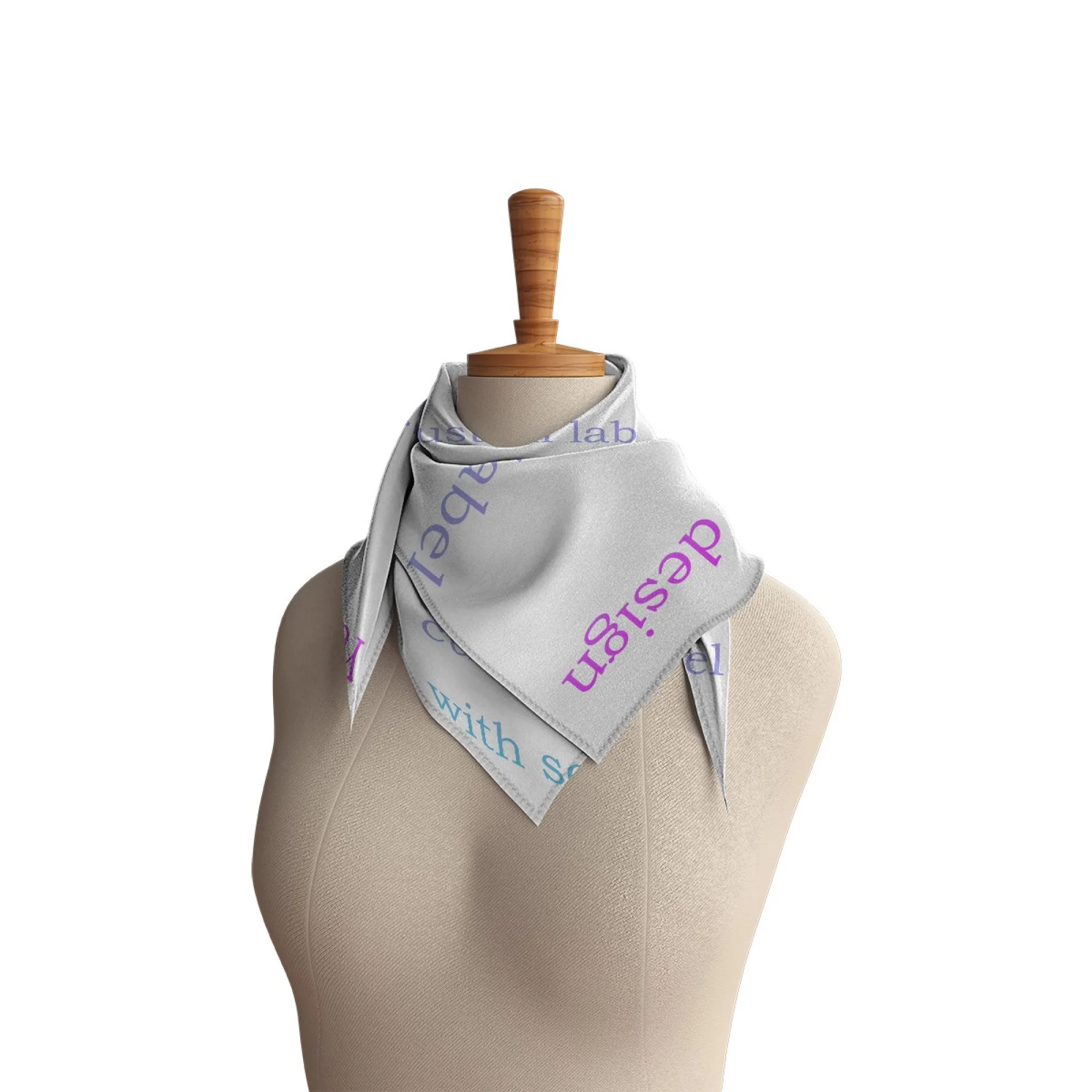 Custom label silk scarf, 10pcs label size 5x2cm. Scarf with personalized label,  customized label logo patterns for  business