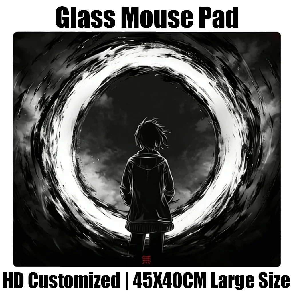 T-Tekkusai S-Singularity Nothingness Glass Gaming Mouse Pad Customized Pattern Tempered Smooth Game Desk Mat FPS Esports Office