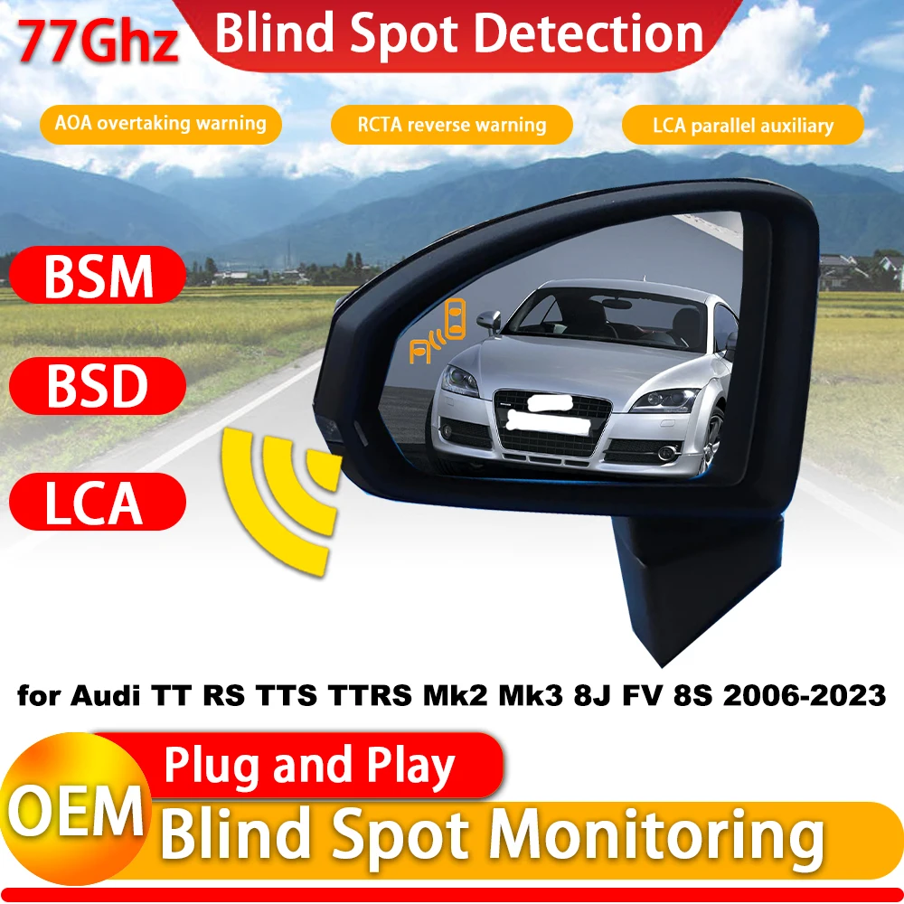 for Audi TT RS TTS TTRS Mk2 Mk3 8J FV 8S 2006-2023 Side Assist Blind Spot Monitoring Detection Assist System 77Ghz Millimeter