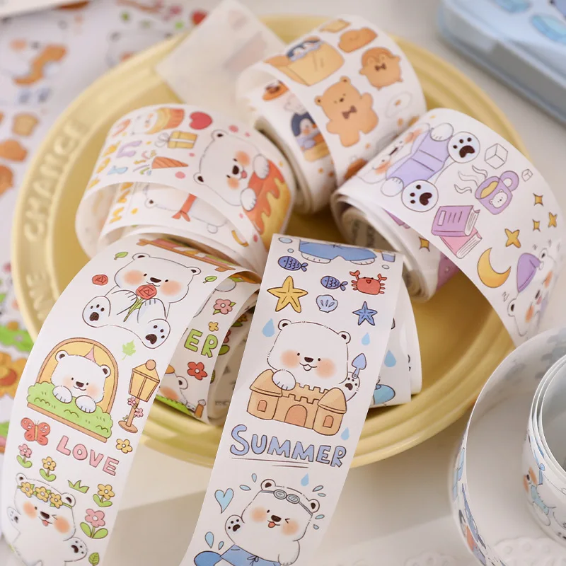 Kawaii Washi Paper Masking Tape Cute Animal Decorative Stickers DIY Label for Scrapbooking Diary Album Planner Journal Art Craft