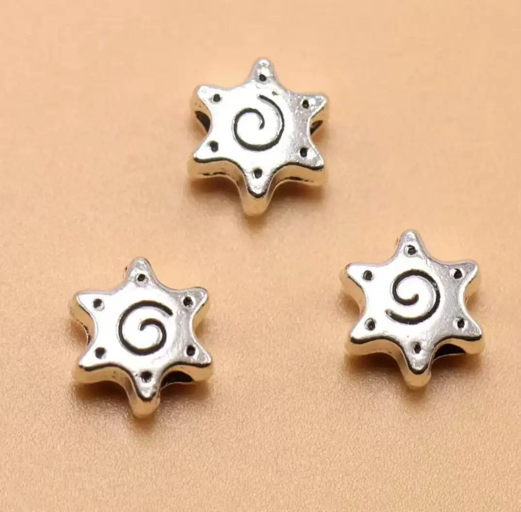 

20pcs 10*4.9mm , hole 2.7mm chassic star spacer beads for jewelry handamde Zinc alloy metal HW3203