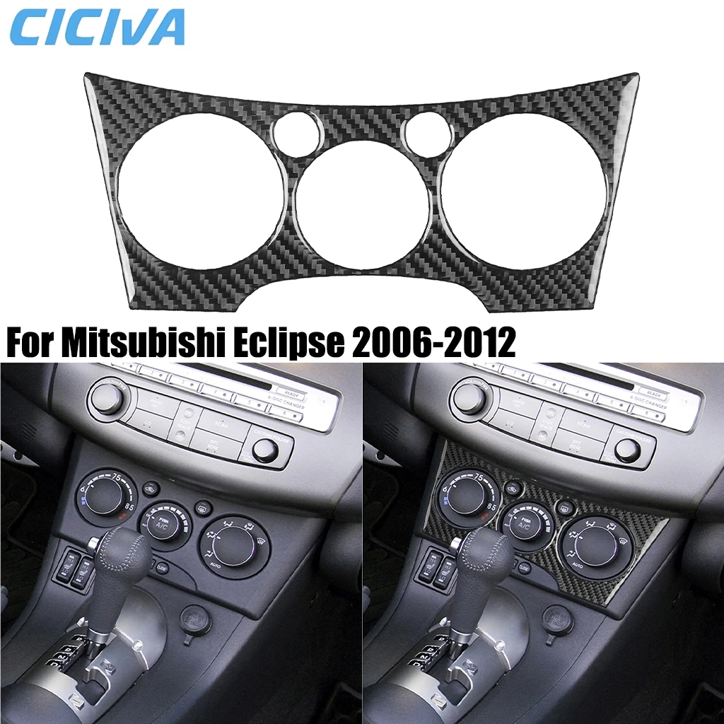 

For Mitsubishi Eclipse 2006-2012 Carbon Fiber Dashboard Climate Air Condition Control B Car Accessories Interior Cover Stickers