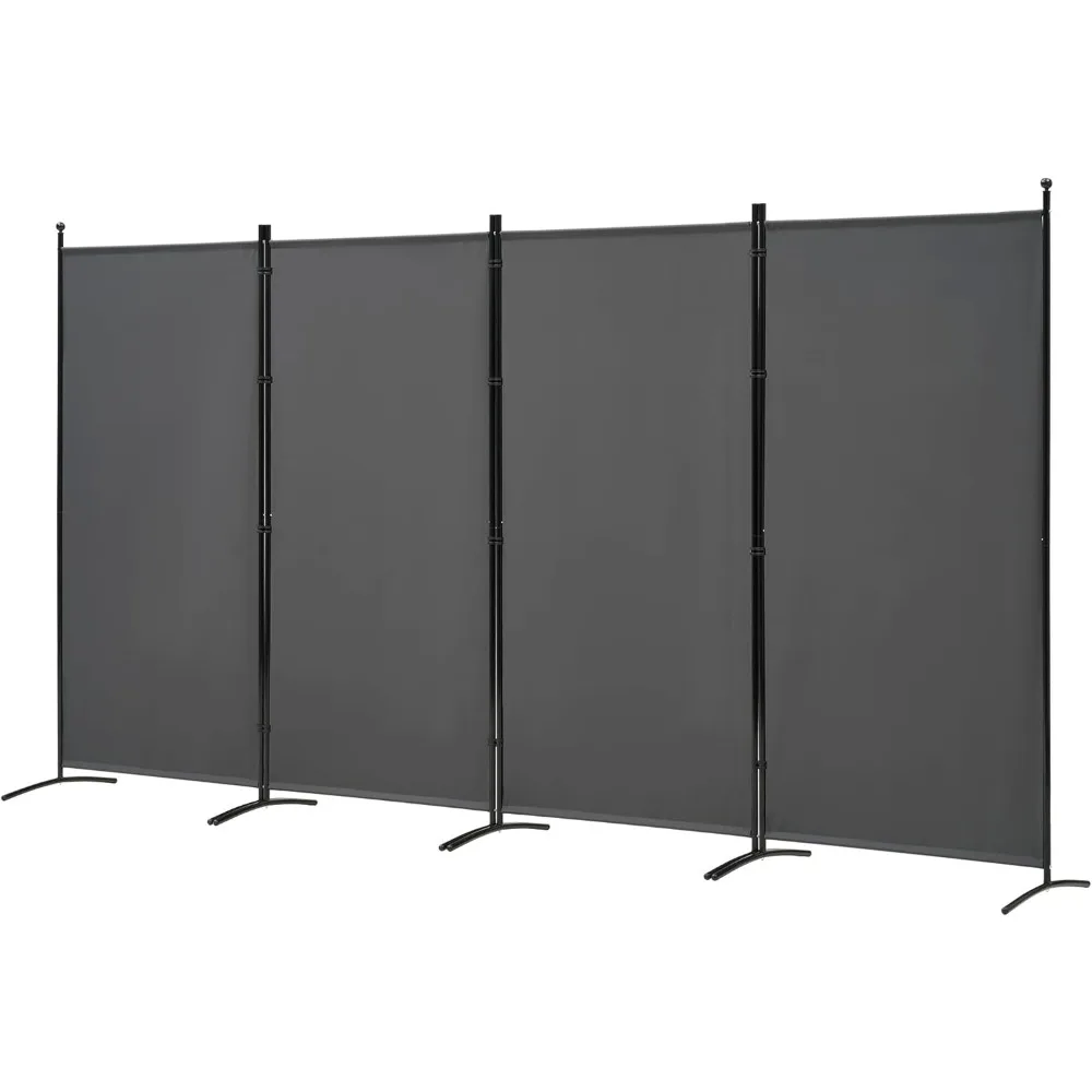 Room Divider 4 Panel Folding Partition Privacy Screens, Freestanding Fabric Room Panel Portable Room Partition Wall Dividers