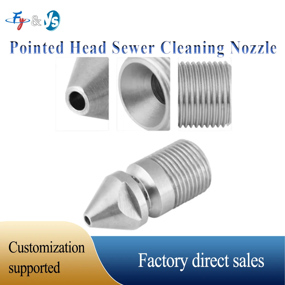 High Pressure Sewer Drain Cleaning Nozzle For Pressure Washer Rotary Forward Hole Pipe Cleaning Spray Nozzle Dredge Tool