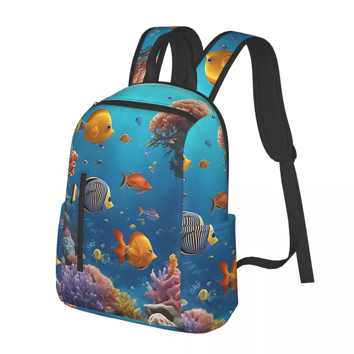 

Underwater World With Coral Reef Tropical Fish Backpack School Bag Hiking Travel Daypack for Men Women Bookbag Shoulder Bags