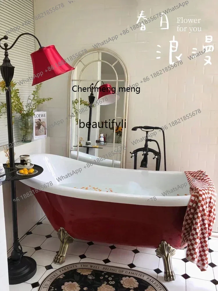 D178 y Light Luxury Imperial Concubine Bathtub Acrylic Double-Layer Thermal Insulation Thickened Color Household Bathtub Shootin