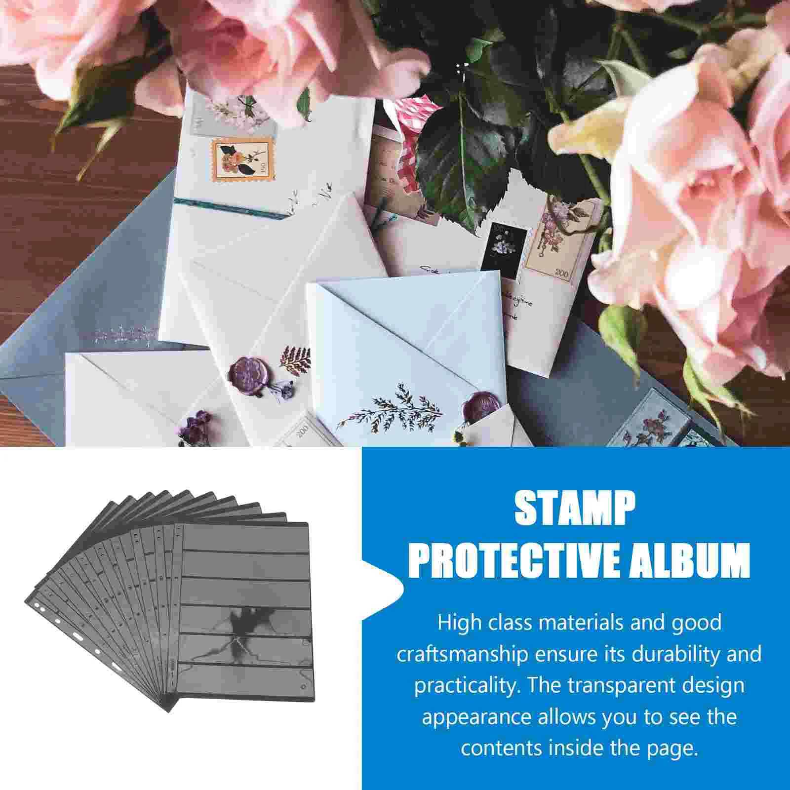 10 Pcs Stamp Collection Sticker Standard Albums Storage Holder Folder Cards Collectors Pvc Convenient