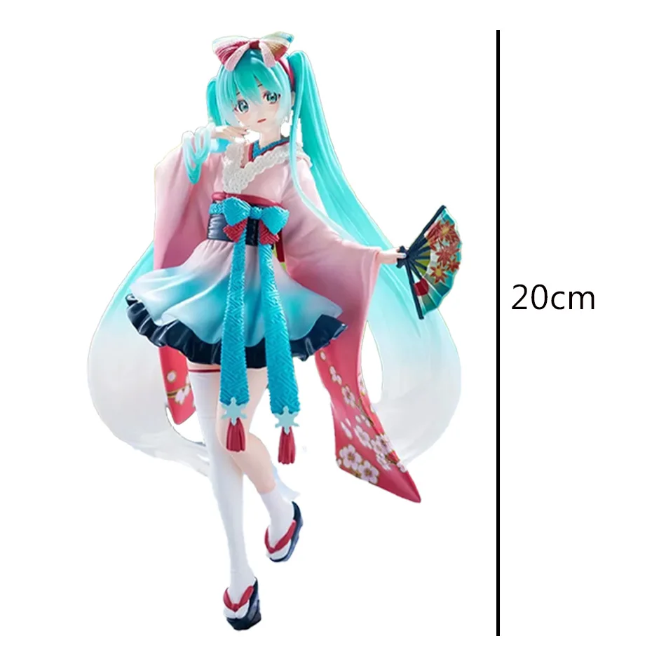 20cm moda Hatsune Miku figura de Anime Kimono Hatsune Miku figuras de acción Kawaii chica estatuilla PVC colección modelo Juguetes