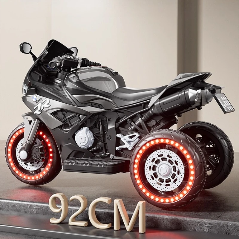 Crianças motocicleta elétrica passeio em carro de brinquedo com bluetooth forte bateria absorção de choque pedal largo anti deslizamento rodas duráveis