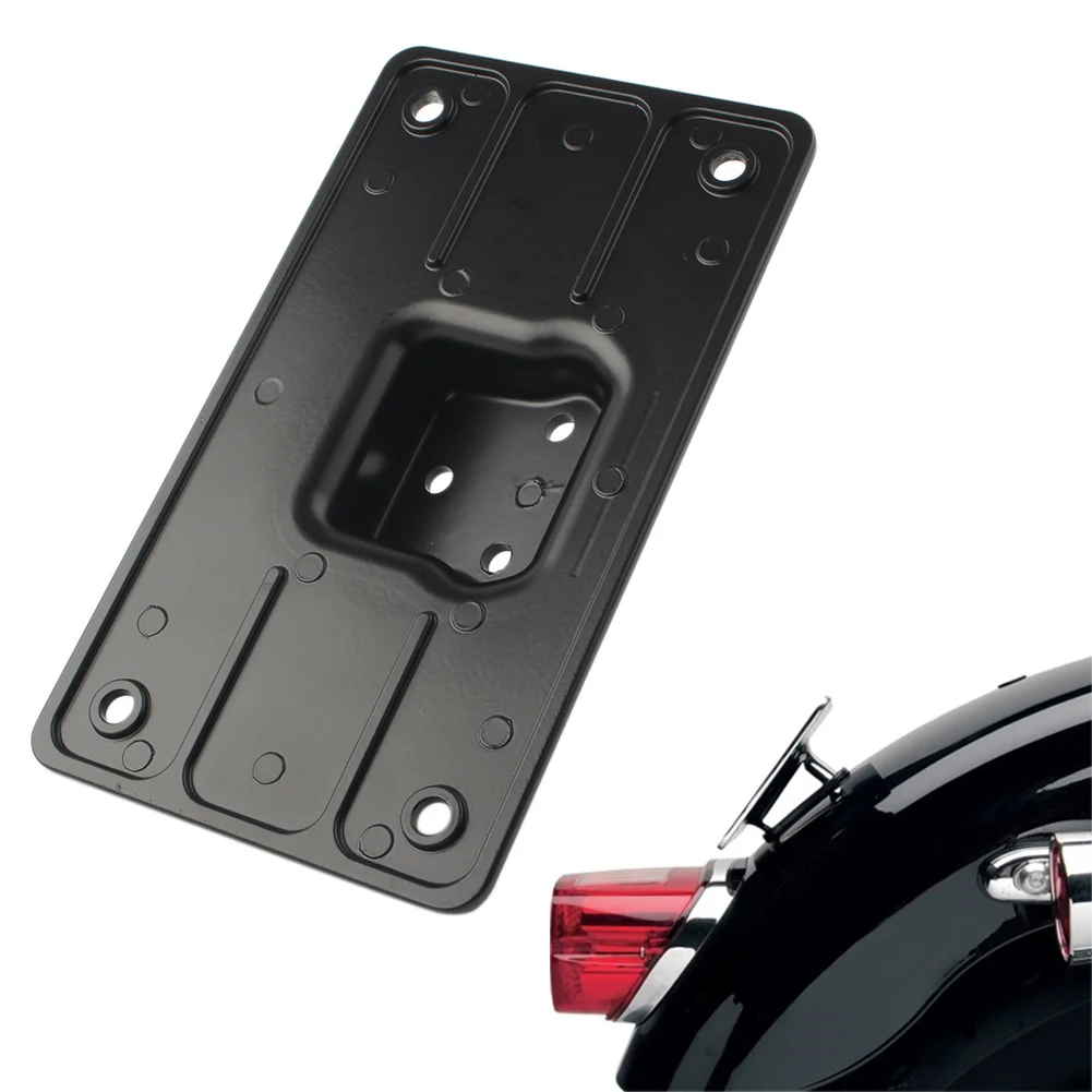 

Motorcycle Laydown Tilt License Plate Frame Mount For 1973-Up Harley Davidson Big Twins Sportster Dyna Softail Chrome/Black