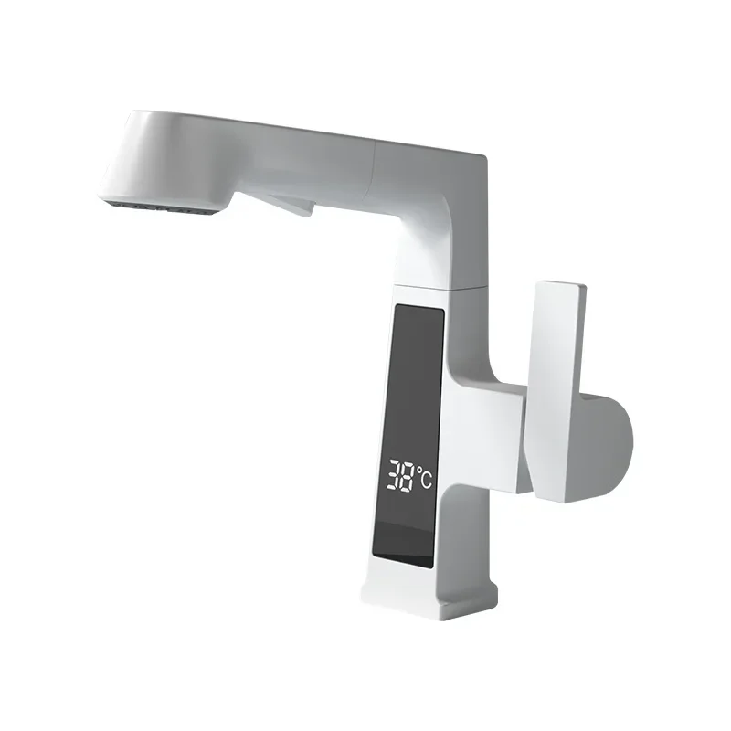 

All copper gun gray, elegant white, intelligent digital display, hot and cold, faucet, bathroom basin.
