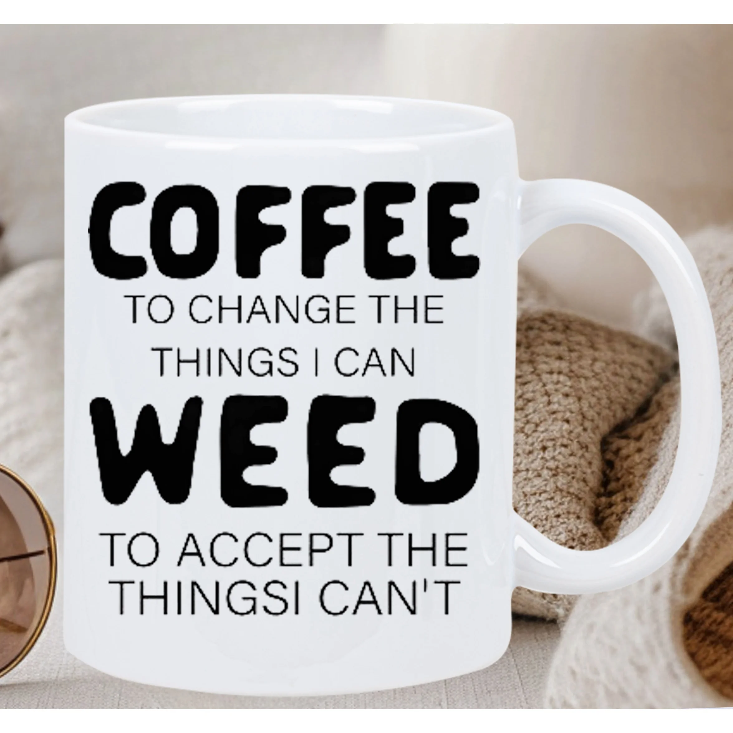 

1 шт., керамическая кофейная кружка с вдохновляющей цитатой «Кофе, чтобы изменить вещи, я не могу принять», многоразовые для кофе, чая, какао,