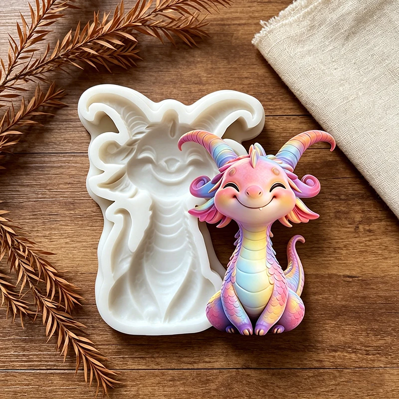 Silicone molds for cartoon little dinosaurs, for making plaster, glue-dripping ornaments, aroma candles, resin keychains, etc.