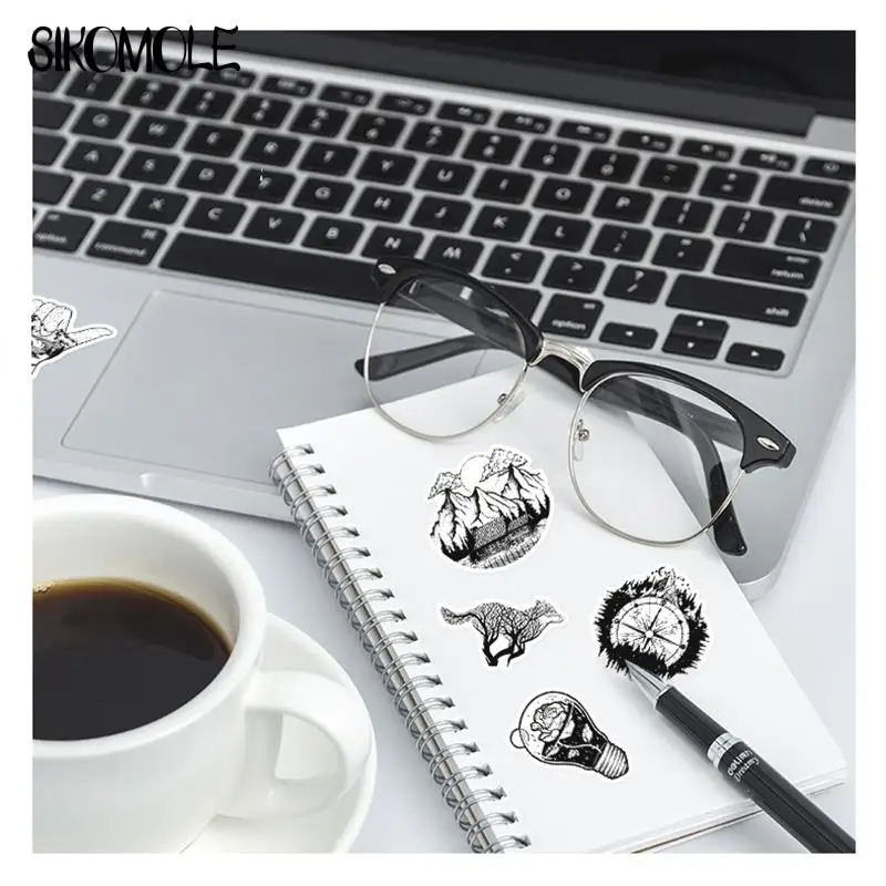 10/30/50PCS Creative Black And White Gothic Sticker Punk Style For Suitcase Notebook Skateboard Fridge Laptop Decals Sticker F5