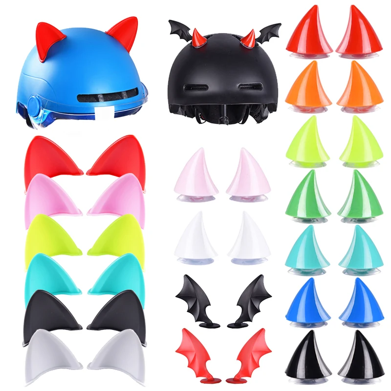 2pcs Motorcycle Helmet Devil Horn Cat Ears Decoration Motocross Road Helmet Decoration Car Styling Motorcycle Accessories