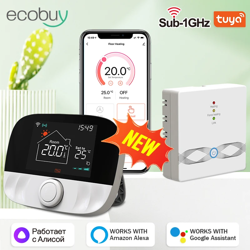 Tuya  Smart Home Wifi Boiler Thermostat Wireless Battery For Gas Boiler Tuya Thermostat Temperature Controller Alexa Google Home