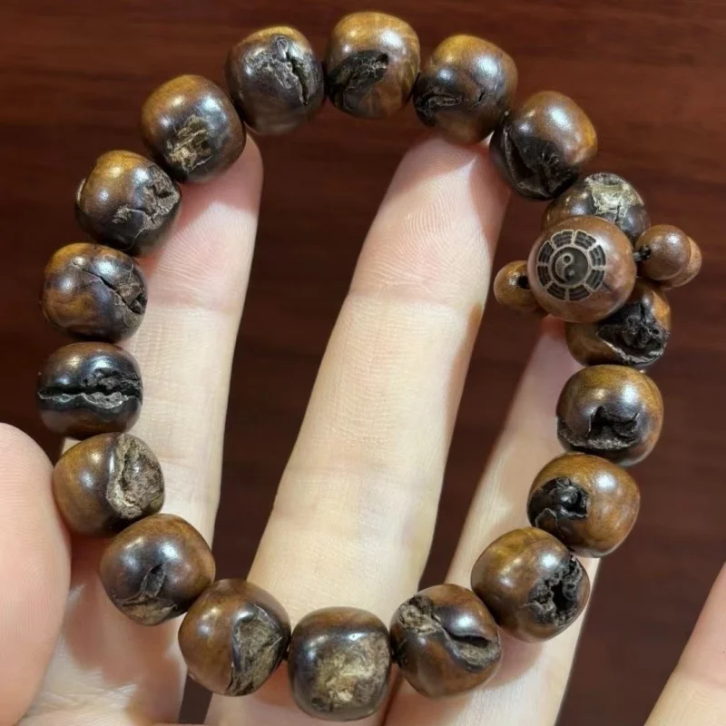

Authentic natural lightning-striken peach wood bracelet for men and women, made from old trees in the mountains, with loose bead