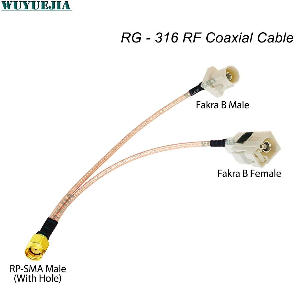 Cable de extensión de antena enrutador WIFI, puente 1 a 2 RG316 RP-SMA macho a doble Fakra B macho/hembra, conector de Cable coaxial RF de 50ohm