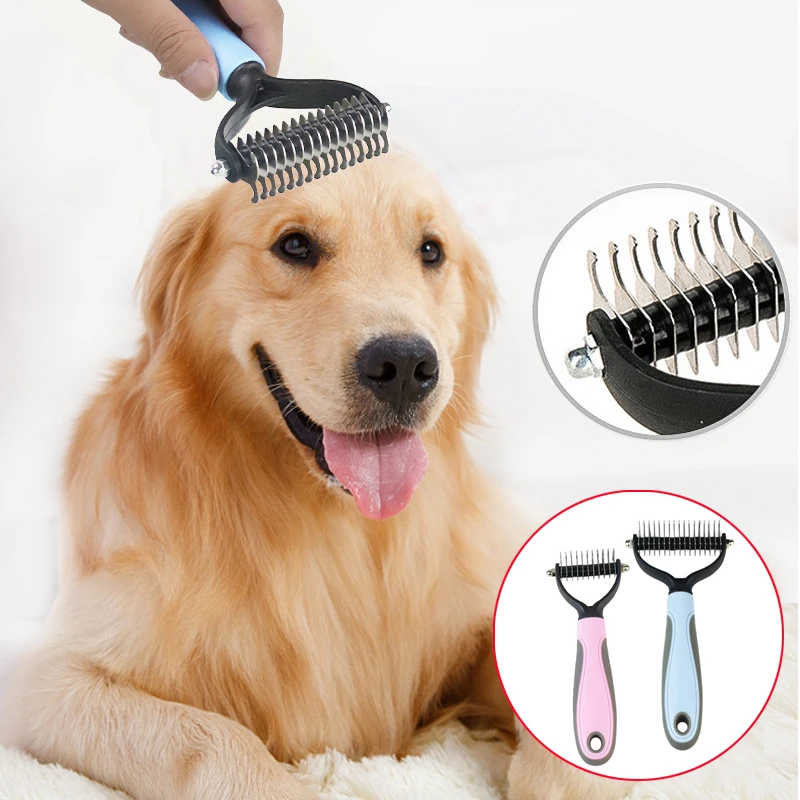 New Pet Dog Hair Brush Deshedding Brush Cat Brush Rake Puppy Grooming Tools Cat Dog Cleaning Pets Dogs Accessories