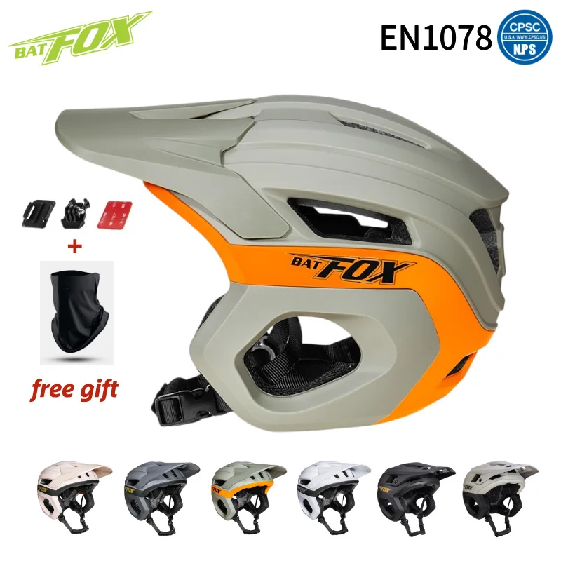 

BATFOX Cycling Helmet Mountain Off-road Downhill 3/4 MTB Bicycle Helmets Men Women High quality Bike Safety Protection Gear