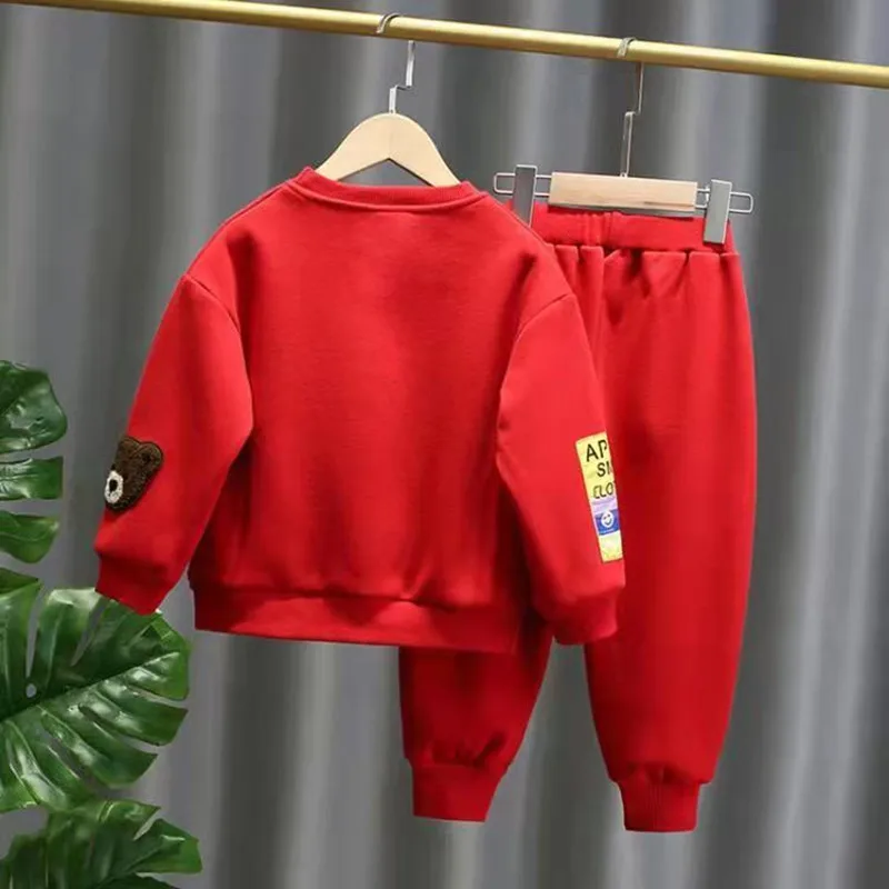 Children Clothes Set  Spring and Autumn New Kids Boy  Baby Cartoon  Sweater Pants 2pcs Boys And Girls Sports Clothing Suit