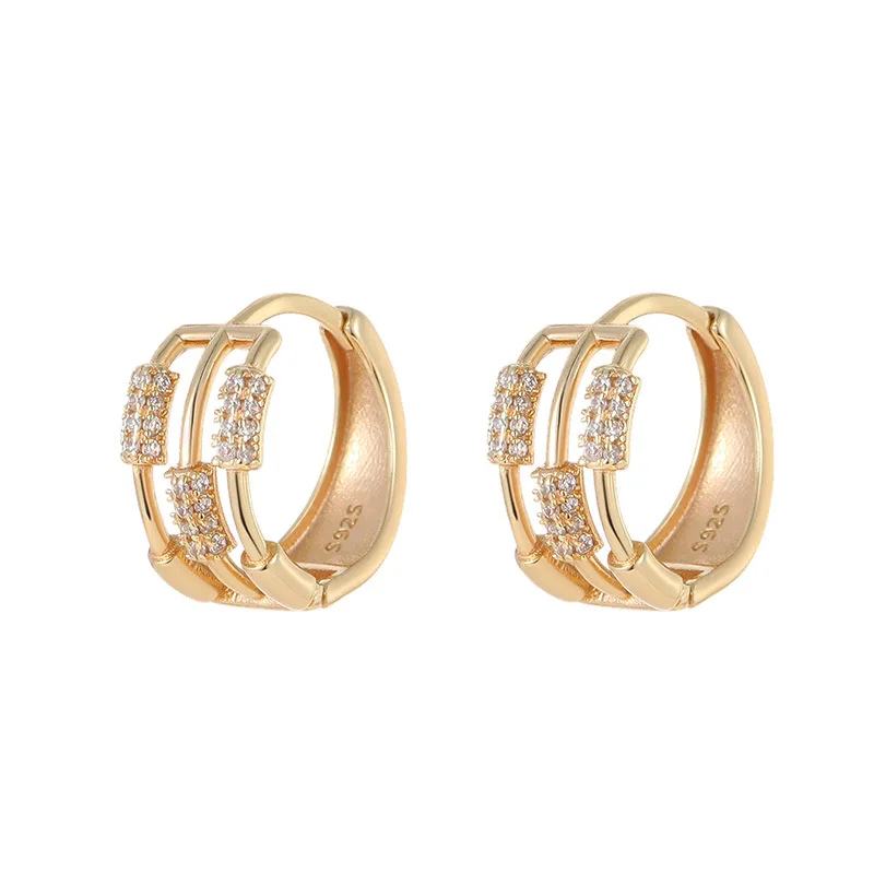 

Luxury S925 Sterling Silver Micro Paved Hoop Earrings for Women, Stylish Circle Ear Clasps, Premium Fashion Jewelry Gift for Her