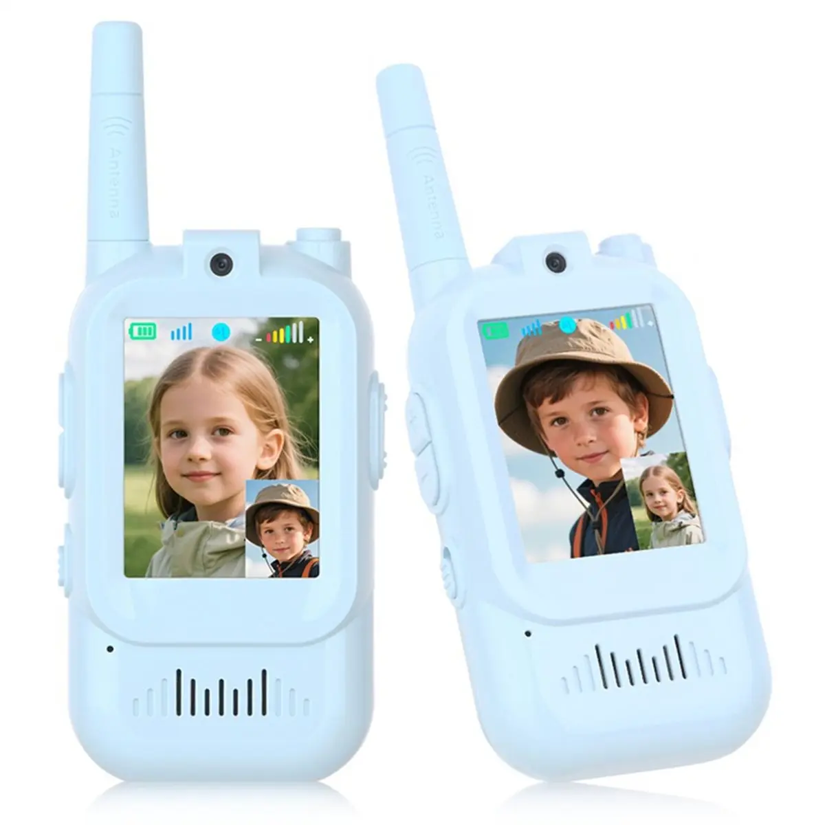 Kids Video Walkie Talkie with 2inch HD Screen USB-C Rechargeable One-Click HD Call Intercom for Kid Ideal Gift