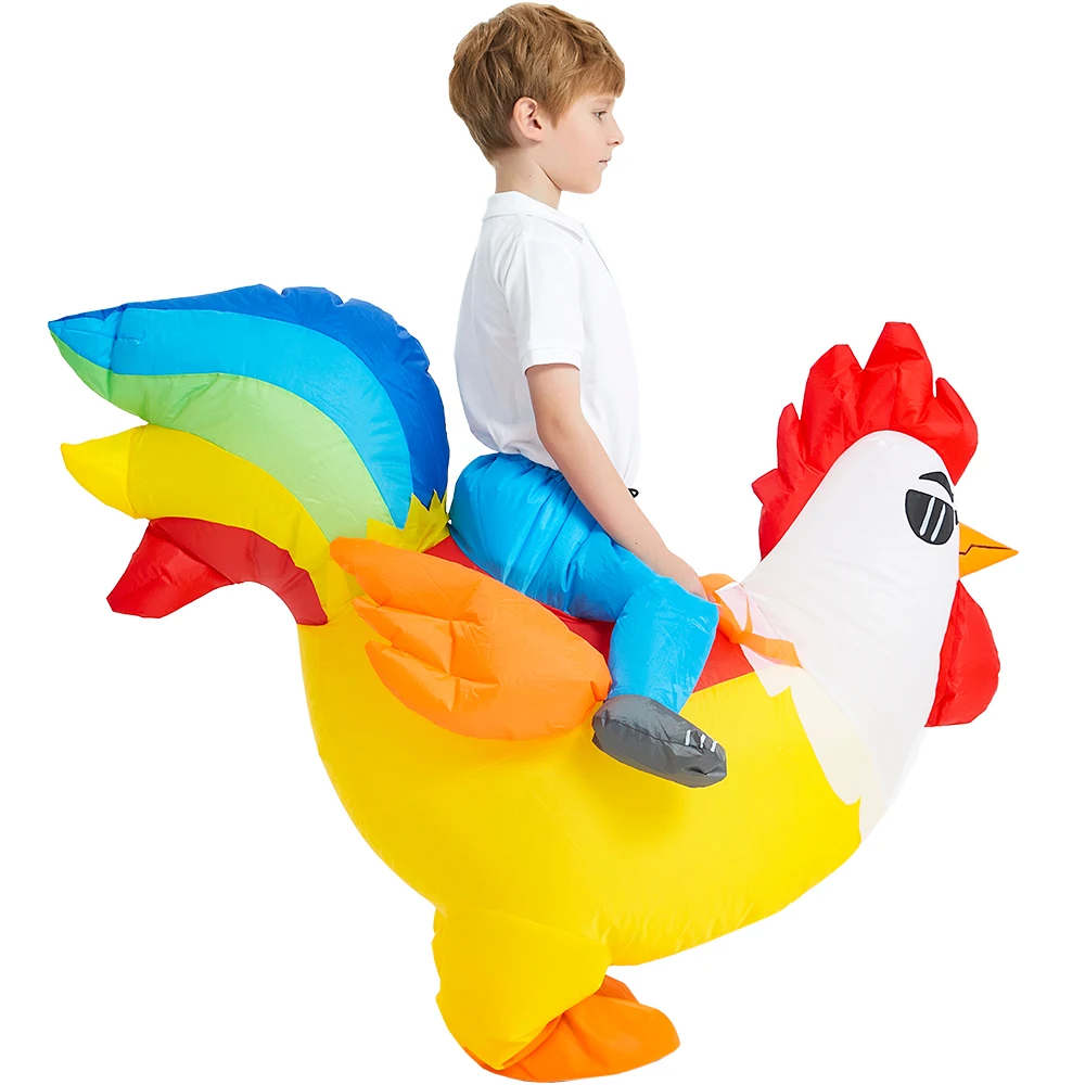 Disfraz de gallo inflable para niños y niñas, traje de tiburón, mascota de Animal, Anime, fiesta de Halloween, Cosplay, nuevo