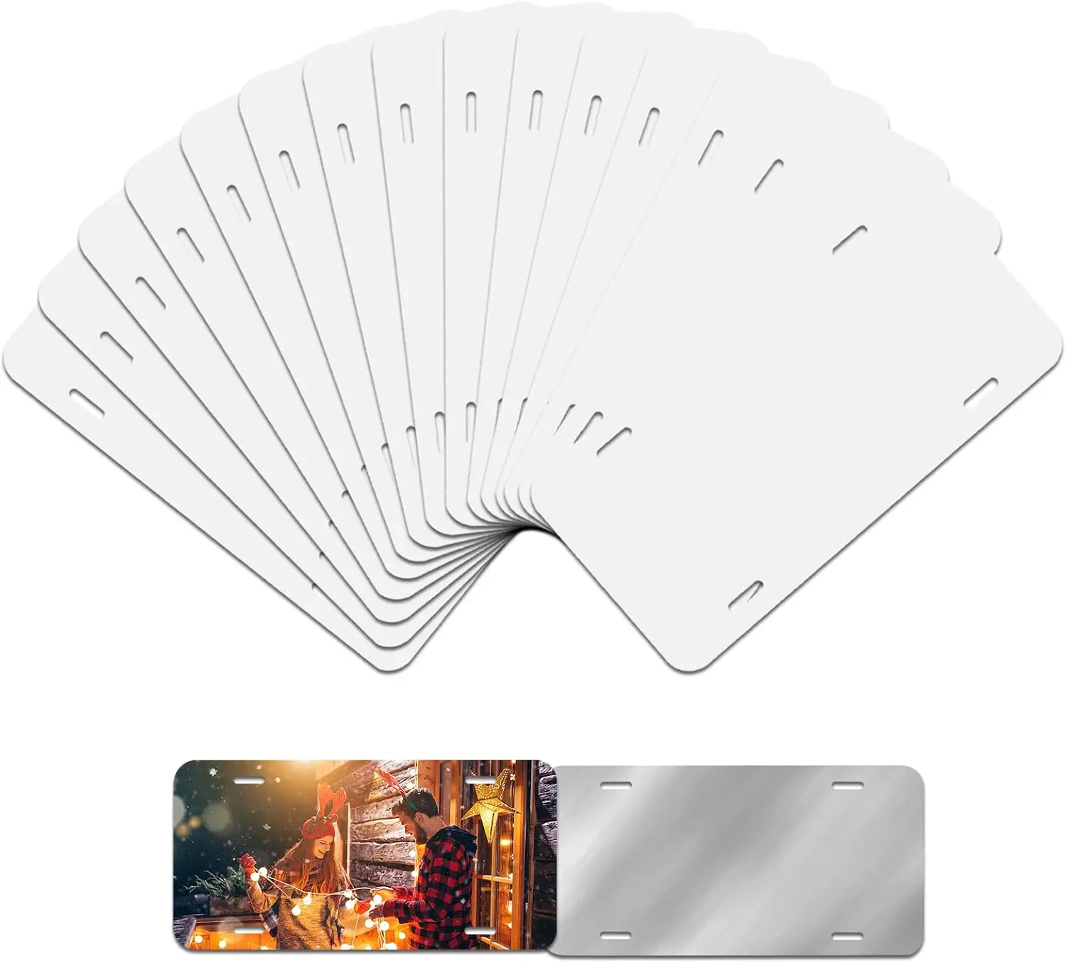 10pcs 5.7x11.6 Inch Sublimation License Plate Blanks, Metal Automotive Sublimation License Plates Tag for Custom Design WorK