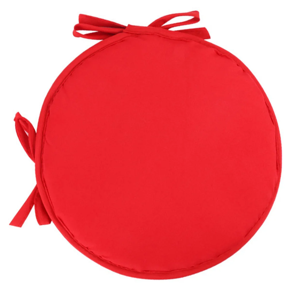 

1Pcs Red Thickened Round Seat Cushion Diameter 38cm Sponge Pad for Home Chair Office Restaurant Seating