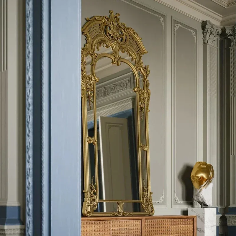 Mirrors Full Body Gothic Espejo Room Decoration Art Irregular Gold Mirror Large Modern Hall Floor Aesthetic House Living Room