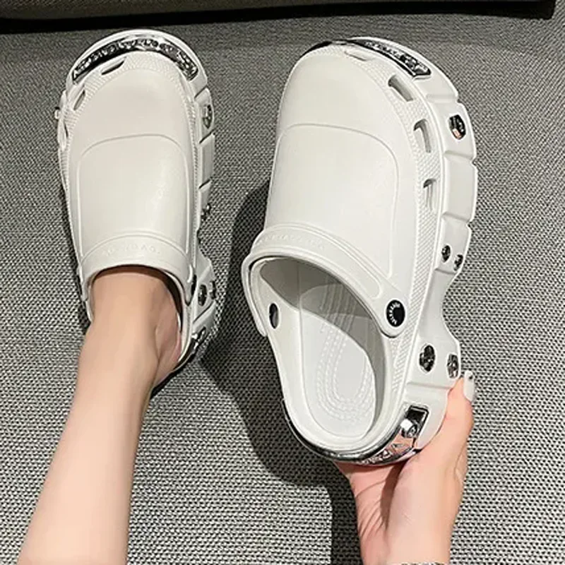 

House Cloud Slipper Clog Woman Charm Sandal Flip Flops Beach Non Slip Home Shoe High Heel Platform Female Slides Ladies Outdoor