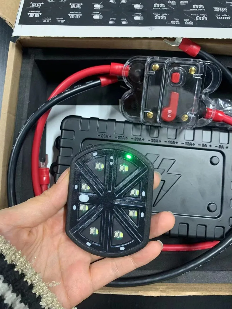 8 sets of switch panel wireless relay control box system for multi-lamp SUV UTV truck off-road