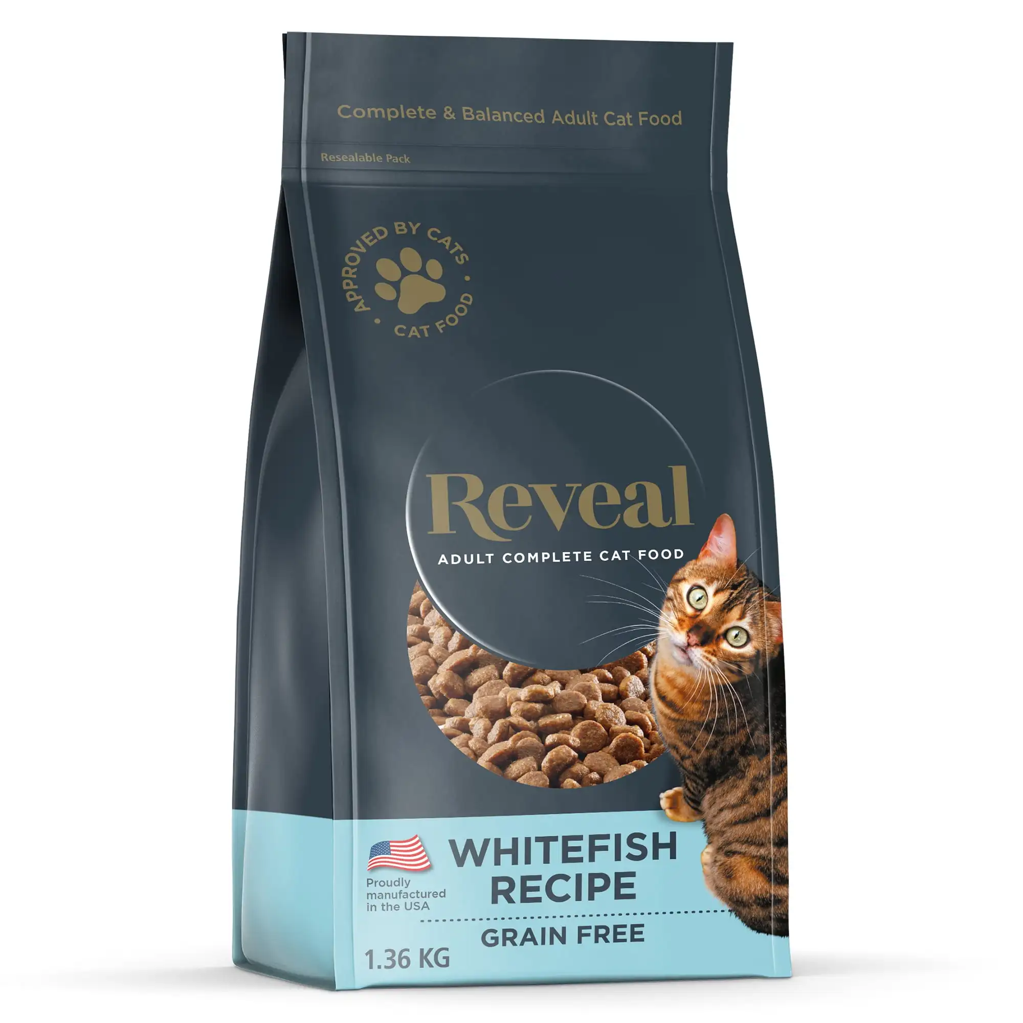 

Natural Dry Cat Food, Complete & Balanced Grain Free, Whitefish Flavor, 3lb Bag