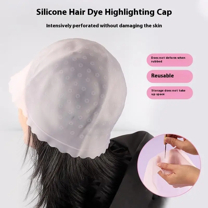 {MX} Professional Hairdressing Hair Dyeing Highlighting Cap Silicone Hair Coloring Cap Salon Barbershop Styling Tools