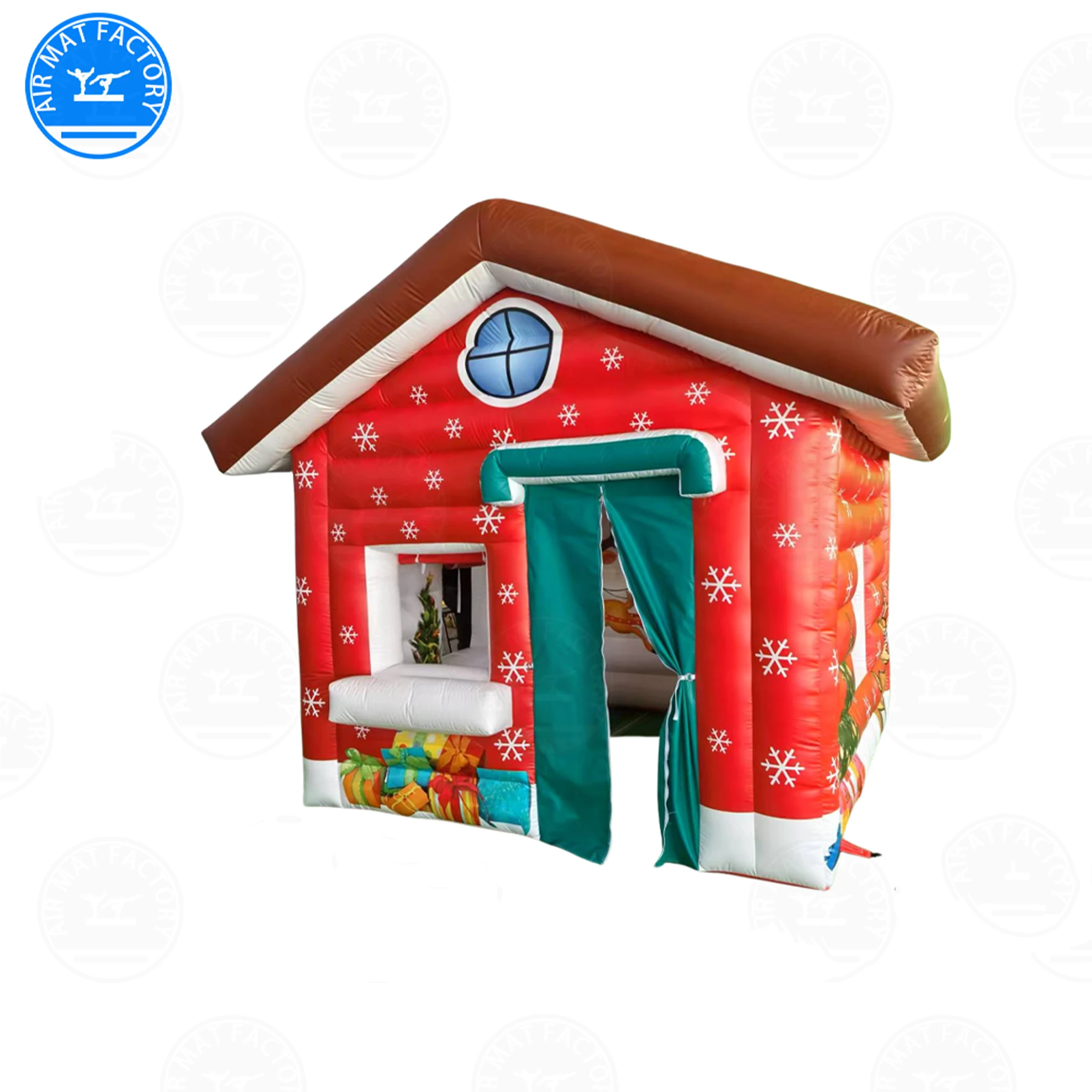 어린이를 위한 크리스마스 풍선 놀이터 - 산타 눈사람 테마 파티 성, 실내외 축제 놀이 센터 텐트