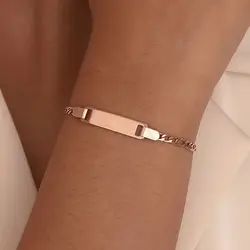 Free Personalized Name Date Bracelet for Women,Stainless Steel Hypoallergenic ,Name Date ID Anniversary Custom Bracelets