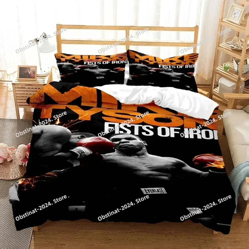 2025 Mike Tyson Boxing Champion Bedding Set Duvet Cover Full Queen King Size Pillowcase Bed Printed Bed Set Aldult Kid Bedroom