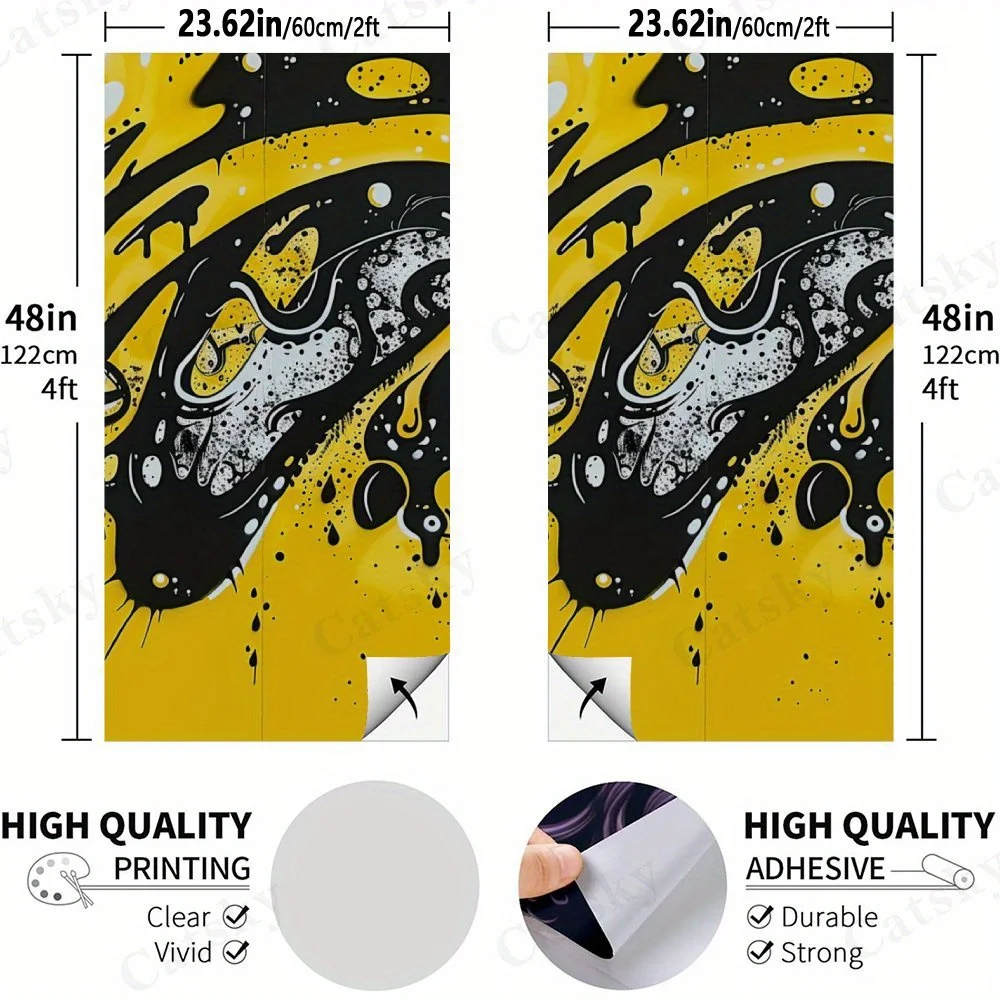 Yellow Graffiti Flow   Sandbag Board Sticker.This sandbag board sticker is made from high-quality materials, offering excellent