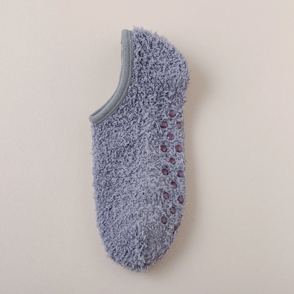 

Warm Thickened Socks Non-slip Solid Color Coral Fleece Socks Cold-proof Sleep Socks Winter