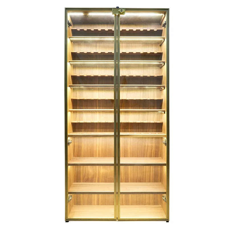 

Pipe cabinet storage bar cigar bar display stand retro French wall cabinet light with lighting