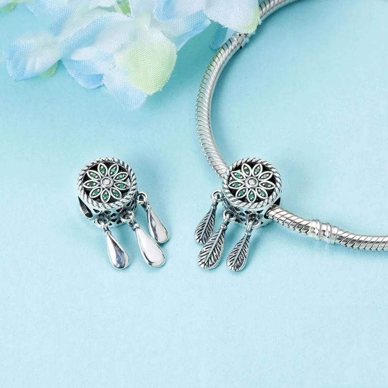 جديد 925 فضة زاك ريشة سحر of ley 925 سلسلة مطرز صالح الأصلي سوار إكسسوارات DIY بها بنفسك السيدات مجوهرات #3